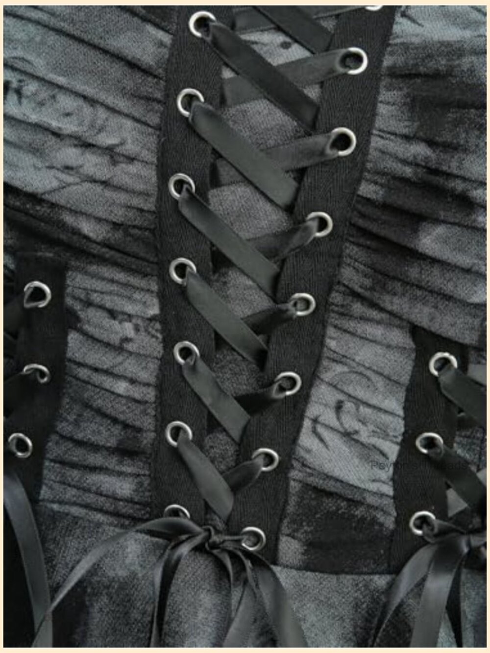 Plus Size Halloween Costume Tie Dye Rose Print Lace-up Buckled Straps - Picture 4 of 5